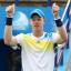 Business in Dorset: Former US Open finalist Greg Rusedski is to coach Kyle Edmund, pictured Business in Dorset: Former US Open finalist Greg Rusedski is to coach Kyle Edmund, pictured